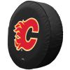 Calgary Tire Cover w/ Flames Logo - Black Vinyl