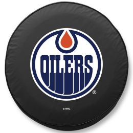 Edmonton Tire Cover w/ Oilers Logo - Black Vinyl