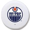 Edmonton Tire Cover w/ Oilers Logo - White Vinyl