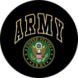 US Army Shield Spare Tire Cover on Black Vinyl