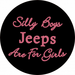 Silly Boys JEEPS Are For Girls Tire Cover - Pink