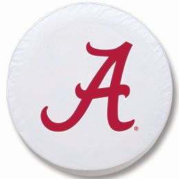 Alabama Tire Cover w/ Crimson Tide Logo - White Vinyl