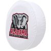 Alabama Tire Cover w/ Crimson Tide Elephant Logo - White Vinyl