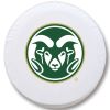 Colorado State Tire Cover w/ Rams Logo - White Vinyl