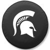 Michigan State Tire Cover w/ Spartans Logo - Black Vinyl