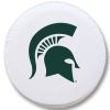 Michigan State Tire Cover w/ Spartans Logo - White Vinyl