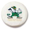 Notre Dame Tire Cover w/ Irish Leprechaun Logo - White Vinyl
