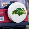 North Dakota State Tire Cover w/ Bison Logo - White Vinyl