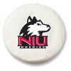 Northern Illinois Tire Cover w/ Huskies Logo - White Vinyl