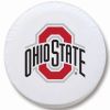 Ohio State Tire Cover w/ Buckeyes Logo - White Vinyl