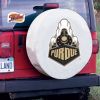 Purdue Tire Cover w/ Boilermakers Logo - White Vinyl