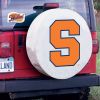 Syracuse Tire Cover w/ Orange Logo - White Vinyl