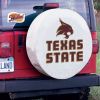 Texas State Tire Cover w/ Bobcats Logo - White Vinyl