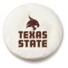 Texas State Tire Cover w/ Bobcats Logo - White Vinyl