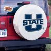 Utah State Tire Cover w/ Aggies Logo - White Vinyl