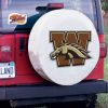 Western Michigan Tire Cover w/ Broncos Logo - White Vinyl