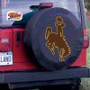 Wyoming Tire Cover w/ Cowboys Logo - Black Vinyl