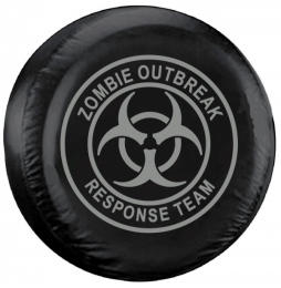 Zombie Outbreak Silver Jeep Spare Tire Cover