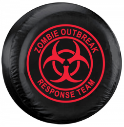 Zombie Outbreak Red Jeep Spare Tire Cover