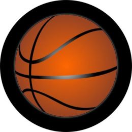 Basketball Sports Spare Tire Cover on Black Vinyl