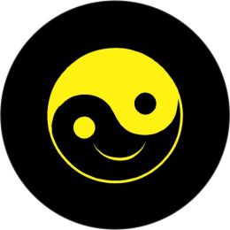 Smiling Yin Yang Yellow Spare Tire Cover