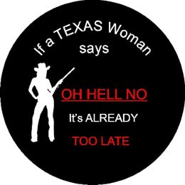 Texas Woman Tire Cover on Black Vinyl