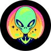 Alien Colorful Illustration Spare Tire Cover