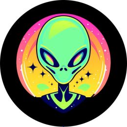 Alien Colorful Illustration Spare Tire Cover