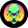 Alien Colorful Illustration Spare Tire Cover