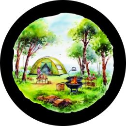 Camping Scene w/ Tent Spare Tire Cover