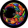Floral Crescent Moon Spare Tire Cover