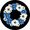 Floral Wreath with Daisies Spare Tire Cover
