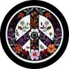 Floral Peace Sign Spare Tire Cover