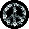 Grayish Floral Peace Sign Tire Cover