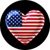 Heart Shaped American Flag Spare Tire Cover