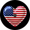 Heart Shaped American Flag Spare Tire Cover