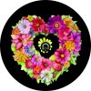 Heart Shaped Floral Wreath Spare Tire Cover