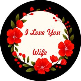I Love You Wife Floral Spare Tire Cover