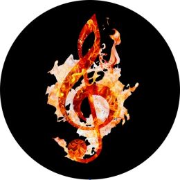 Music Note in Artistic Fire Spare Tire Cover