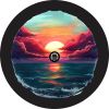 Ocean Sunset in Clouds Spare Tire Cover