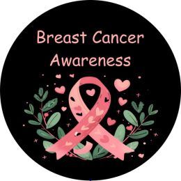 Pink Ribbon w/ Leaves and Hearts Spare Tire Cover