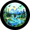 Mountain River w/ Eagles Spare Tire Cover