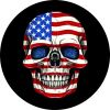 Skull Head American Flag Spare Tire Cover