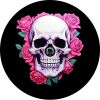 Skull Rose Artistic w/ Floral Spare Tire Cover
