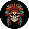 Skull w/ Tribal Headdress Spare Tire Cover