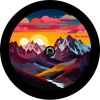 Sunrise Sunset Mountain Landscape Spare Tire Cover
