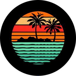 Tropical Sunset w/ Palm Trees Spare Tire Cover