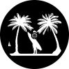 Surfer Girl Palm Trees Spare Tire Cover - White