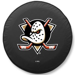 Anaheim Tire Cover w/ Ducks Logo - Black Vinyl