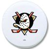 Anaheim Tire Cover w/ Ducks Logo - White Vinyl